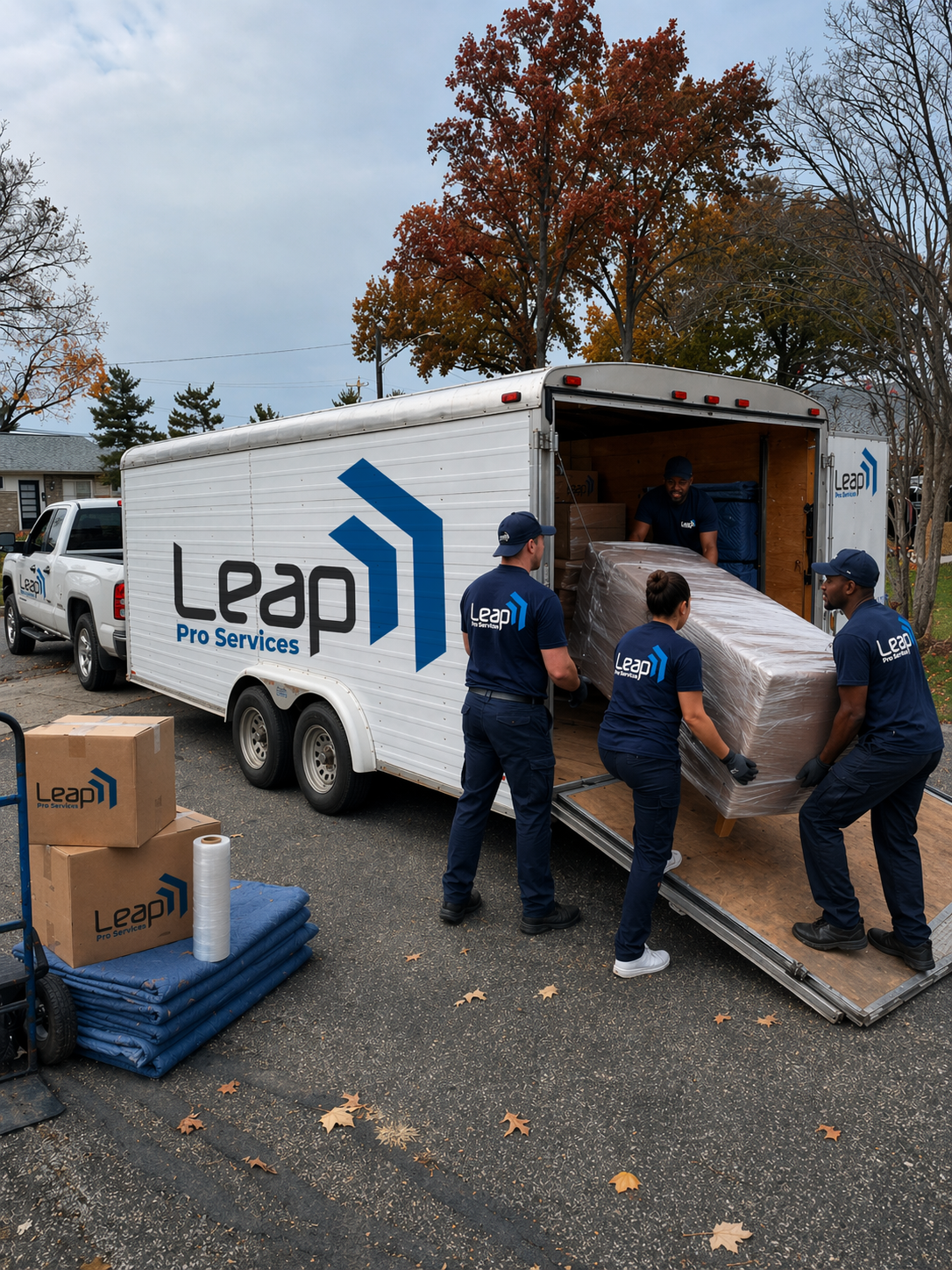 Moving truck ready for transport