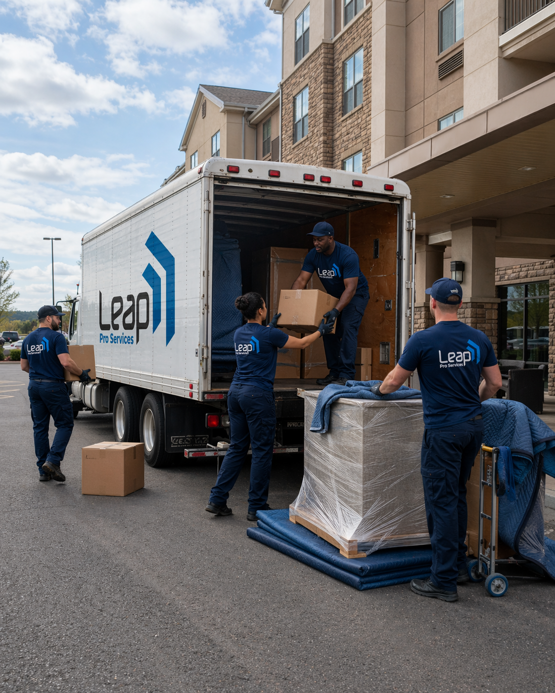 Moving truck ready for transport